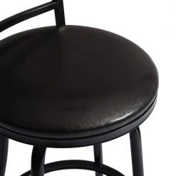 Spinach 29.1 in. Black Low Back Metal Frame Barstool With Faux Leather Swivel Seat(Set of 2) by Homy Casa -Homy Casa Shop black homy casa bar stools spinach 76 1000