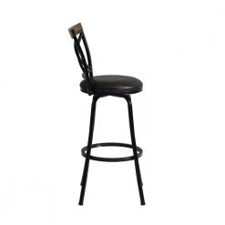 Spinach 29.1 in. Black Low Back Metal Frame Barstool With Faux Leather Swivel Seat(Set of 2) by Homy Casa -Homy Casa Shop black homy casa bar stools spinach c3 1000