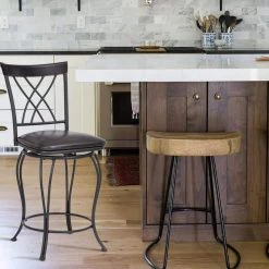 Wichita 37.6 in.Black Metal Frame Swivel Counter Stool With Faux Leather Seat(Set of 2) by Homy Casa -Homy Casa Shop black homy casa bar stools wichita 24 2pcs a0 1000