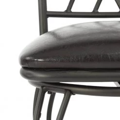 Wichita 37.6 in.Black Metal Frame Swivel Counter Stool With Faux Leather Seat(Set of 2) by Homy Casa -Homy Casa Shop black homy casa bar stools wichita 24 2pcs fa 1000