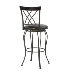 Wichita 29.7 in. Black Low Back Metal Bar Stool with Swivel Function (Set of 2) by Homy Casa -Homy Casa Shop black homy casa bar stools wichita 29 2pcs 5495 1f 1000