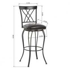 Wichita 29.7 in. Black Low Back Metal Bar Stool with Swivel Function (Set of 2) by Homy Casa -Homy Casa Shop black homy casa bar stools wichita 29 2pcs 5495 fa 1000