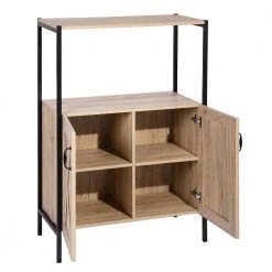 BEBOU 47.25 in. Black Metal 1-Shelf Classic Bookcase Open Back by Homy Casa -Homy Casa Shop black homy casa bookcases bookshelves bebou side board low 1f 1000