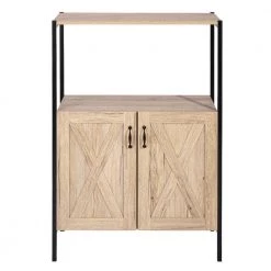 BEBOU 47.25 in. Black Metal 1-Shelf Classic Bookcase Open Back by Homy Casa