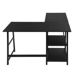 47 in. L-Shaped Black Computer Desk with Shelves by Homy Casa 17 47 in. L-Shaped Black Computer Desk with Shelves by Homy Casa -Homy Casa Shop black homy casa computer desks hd drogba black c3 1000