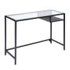 Black Computer Desk Glass Top Desk with Shelf by Homy Casa