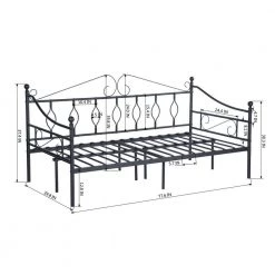 Black Twin Daybed Metal Platform Bed Foundation by Homy Casa -Homy Casa Shop black homy casa daybeds mangold twim lmkz 44 1000