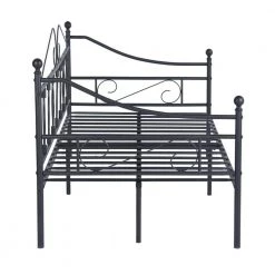Black Twin Daybed Metal Platform Bed Foundation by Homy Casa -Homy Casa Shop black homy casa daybeds mangold twim lmkz 4f 1000