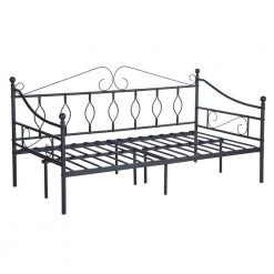 Black Twin Daybed Metal Platform Bed Foundation by Homy Casa