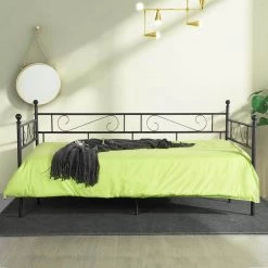 Black Frosted Twin Daybed Bed Metal Frame by Homy Casa 19 Black Frosted Twin Daybed Bed Metal Frame by Homy Casa -Homy Casa Shop black homy casa daybeds sorosis frosted black gf twin 31 1000