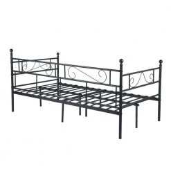 Black Frosted Twin Daybed Bed Metal Frame by Homy Casa 14 Black Frosted Twin Daybed Bed Metal Frame by Homy Casa -Homy Casa Shop black homy casa daybeds sorosis frosted black gf twin 4f 1000