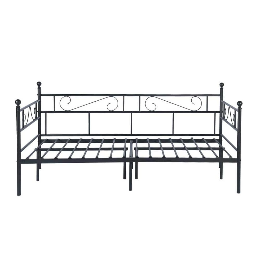 Black Frosted Twin Daybed Bed Metal Frame by Homy Casa 3 Black Frosted Twin Daybed Bed Metal Frame by Homy Casa
