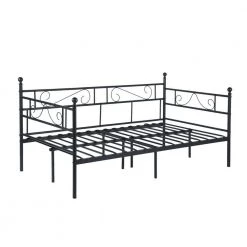 Black Frosted Twin Daybed Bed Metal Frame by Homy Casa 13 Black Frosted Twin Daybed Bed Metal Frame by Homy Casa -Homy Casa Shop black homy casa daybeds sorosis frosted black gf twin c3 1000
