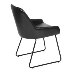 Duke Black Faux Leather Upholstered Side Dining Chairs(Set of 2) by Homy Casa -Homy Casa Shop black homy casa dining chairs duke black 2pcs 1f 1000