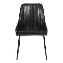 Duke Black Faux Leather Upholstered Side Dining Chairs(Set of 2) by Homy Casa -Homy Casa Shop black homy casa dining chairs duke black 2pcs c3 1000