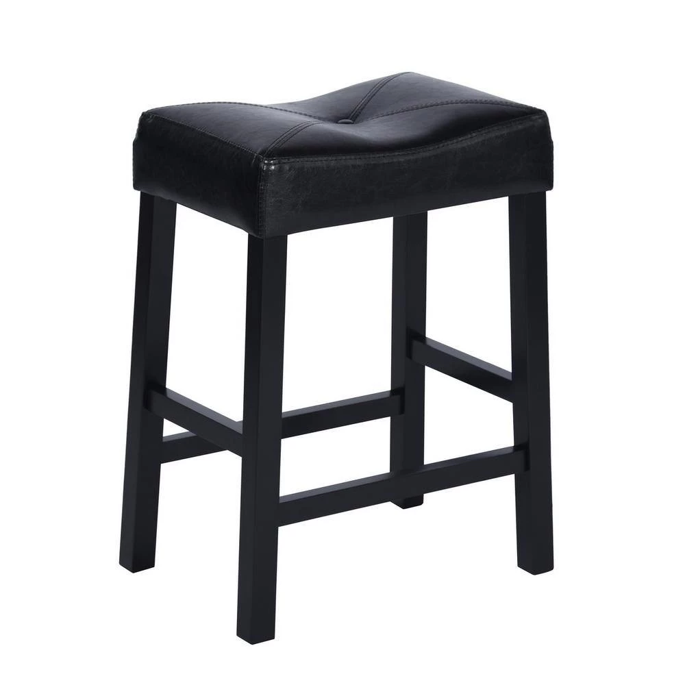 KAYLA Black 3 Pieces Rectangle Solid Wood Bar Set by Homy Casa 7 KAYLA Black 3 Pieces Rectangle Solid Wood Bar Set by Homy Casa - Image 5