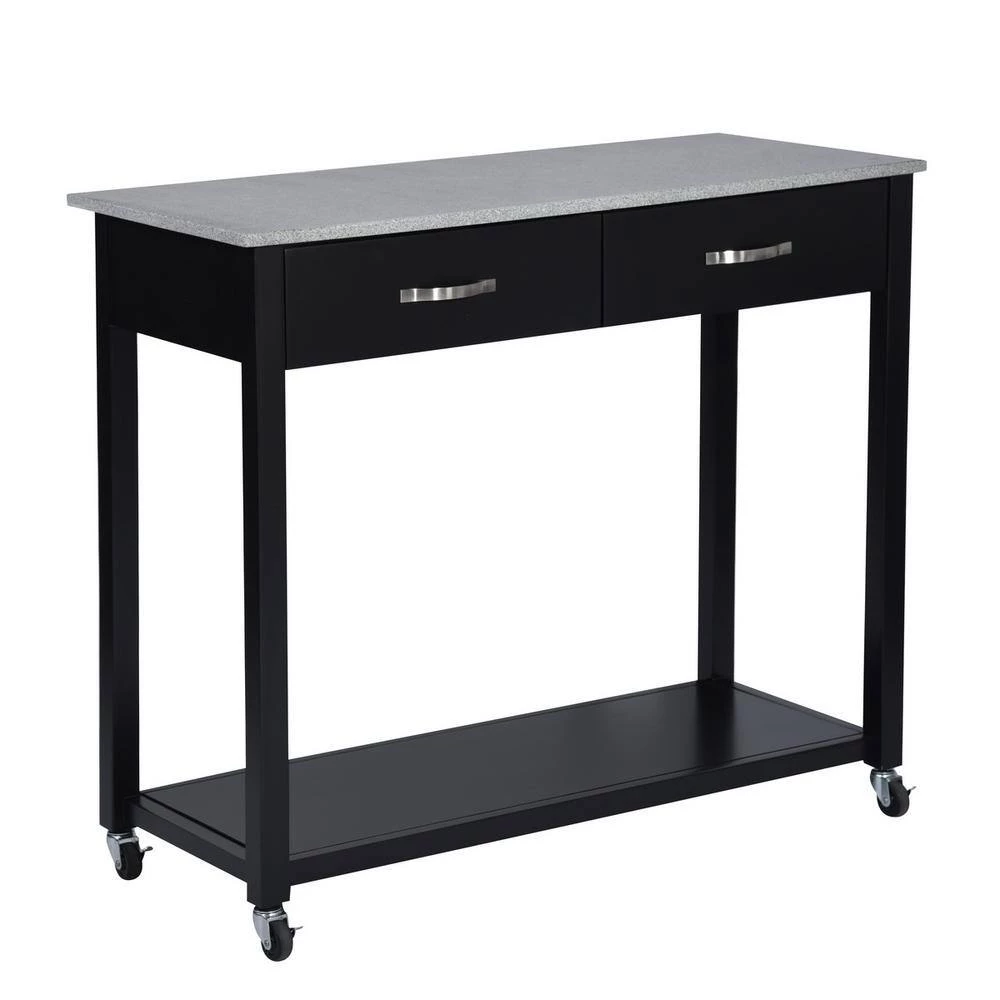 KAYLA Black 3 Pieces Rectangle Solid Wood Bar Set by Homy Casa 6 KAYLA Black 3 Pieces Rectangle Solid Wood Bar Set by Homy Casa - Image 4