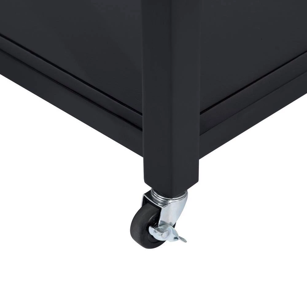 KAYLA Black 3 Pieces Rectangle Solid Wood Bar Set by Homy Casa 10 KAYLA Black 3 Pieces Rectangle Solid Wood Bar Set by Homy Casa - Image 8