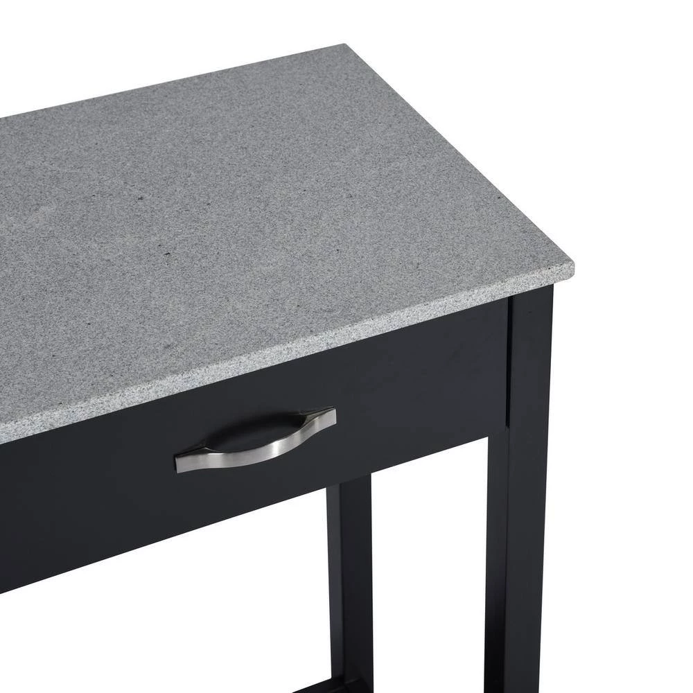 KAYLA Black 3 Pieces Rectangle Solid Wood Bar Set by Homy Casa 9 KAYLA Black 3 Pieces Rectangle Solid Wood Bar Set by Homy Casa - Image 7