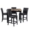 5-Piece Faux Marble Top Black Dining Set by Homy Casa -Homy Casa Shop black homy casa dining room sets hd syed 64 1000