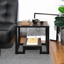 Billee Frame End Table with Storage by Homy Casa 14 Billee Frame End Table with Storage by Homy Casa -Homy Casa Shop black homy casa end side tables suri black end table 1f 1000