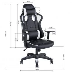 24 in. Width Big and Tall Black Faux Leather Gaming Chair with Adjustable Height by Homy Casa 18 24 in. Width Big and Tall Black Faux Leather Gaming Chair with Adjustable Height by Homy Casa -Homy Casa Shop black homy casa gaming chairs opulent ykc 76 1000