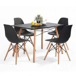 London 47.2 in. Rectangular Black MDF Dining Table (Seats 4) by Homy Casa -Homy Casa Shop black homy casa kitchen dining tables london matt black a 5347 31 1000
