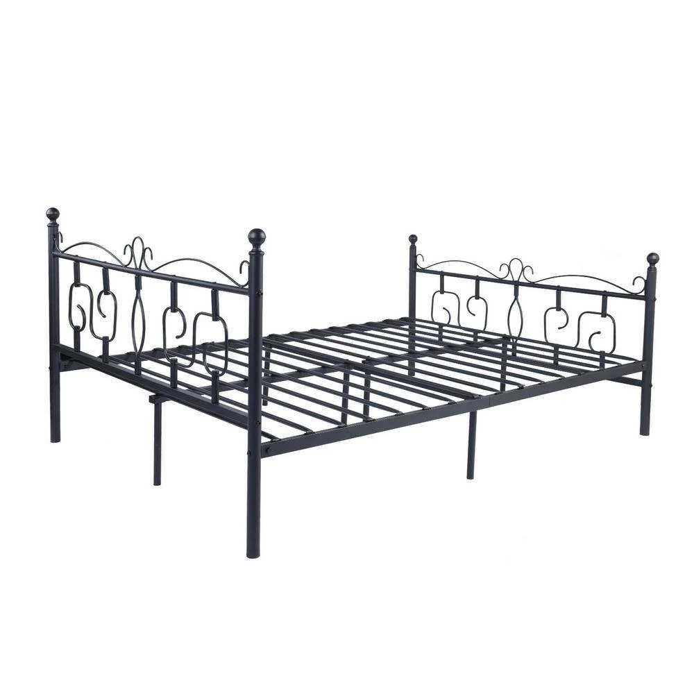Conway Double Size Black Metal Bed Frame by Homy Casa 7 Conway Double Size Black Metal Bed Frame by Homy Casa - Image 5