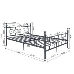 Conway Double Size Black Metal Bed Frame by Homy Casa 16 Conway Double Size Black Metal Bed Frame by Homy Casa -Homy Casa Shop black homy casa platform beds conway db bk 44 1000
