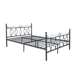 Conway Double Size Black Metal Bed Frame by Homy Casa