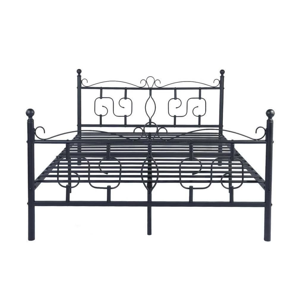 Conway Double Size Black Metal Bed Frame by Homy Casa 5 Conway Double Size Black Metal Bed Frame by Homy Casa - Image 3