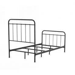 Female 79.4 in. W Black Metal Frame Twin Platform Bed by Homy Casa -Homy Casa Shop black homy casa platform beds female black twin 1f 1000