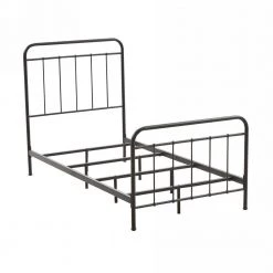 Female 79.4 in. W Black Metal Frame Twin Platform Bed by Homy Casa