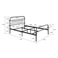 Metal Standard Black Full Platform Bed Foundation with Headboard by Homy Casa -Homy Casa Shop black homy casa platform beds gobert full 44 1000