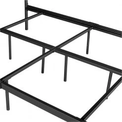 86.4 in. Metal Standard Black Queen Platform Bed Foundation with Headboard by Homy Casa -Homy Casa Shop black homy casa platform beds hd gobert queen 44 1000