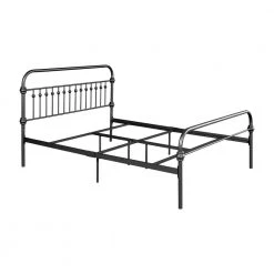 86.4 in. Metal Standard Black Queen Platform Bed Foundation with Headboard by Homy Casa -Homy Casa Shop black homy casa platform beds hd gobert queen 77 1000