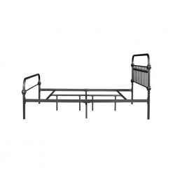 86.4 in. Metal Standard Black Queen Platform Bed Foundation with Headboard by Homy Casa -Homy Casa Shop black homy casa platform beds hd gobert queen c3 1000