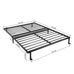 Lia 77.4 in. W Black Metal Frame Double Platform Bed by Homy Casa -Homy Casa Shop black homy casa platform beds hd lia double bk 4f 1000