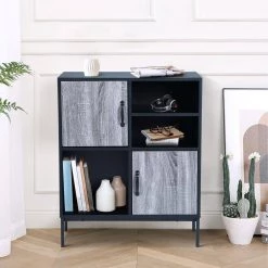 Urfer Black Manufactured Wood SideBoard by Homy Casa -Homy Casa Shop black homy casa sideboards buffet tables urfer 31 1000