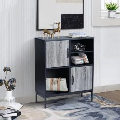 Urfer Black Manufactured Wood SideBoard by Homy Casa -Homy Casa Shop black homy casa sideboards buffet tables urfer c3 1000
