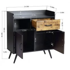 Vold Black Manufactured Wood Sideboard by Homy Casa 19 Vold Black Manufactured Wood Sideboard by Homy Casa -Homy Casa Shop black homy casa sideboards buffet tables vold 1f 1000