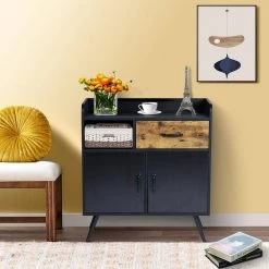 Vold Black Manufactured Wood Sideboard by Homy Casa 23 Vold Black Manufactured Wood Sideboard by Homy Casa -Homy Casa Shop black homy casa sideboards buffet tables vold 31 1000