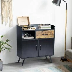 Vold Black Manufactured Wood Sideboard by Homy Casa 17 Vold Black Manufactured Wood Sideboard by Homy Casa -Homy Casa Shop black homy casa sideboards buffet tables vold c3 1000
