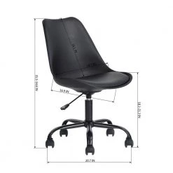 18.7 in. Width Standard Black Faux Leather Task Chair with Adjustable Height by Homy Casa -Homy Casa Shop black homy casa task chairs blokhus black rf 44 1000