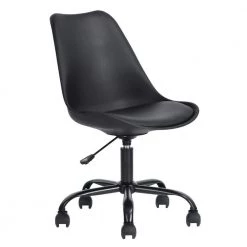 18.7 in. Width Standard Black Faux Leather Task Chair with Adjustable Height by Homy Casa