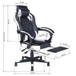 Adjustment White Footrest Headrest and Lumbar Support E-Sports Swivel Chair by Homy Casa 16 Adjustment White Footrest Headrest and Lumbar Support E-Sports Swivel Chair by Homy Casa -Homy Casa Shop black homy casa task chairs burgendy ykc 44 1000