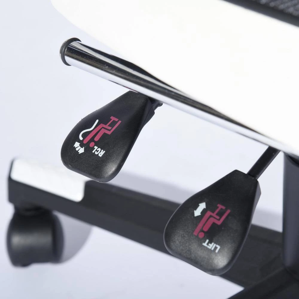 Adjustment White Footrest Headrest and Lumbar Support E-Sports Swivel Chair by Homy Casa 9 Adjustment White Footrest Headrest and Lumbar Support E-Sports Swivel Chair by Homy Casa - Image 7