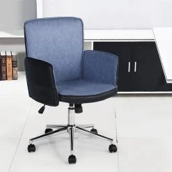 Zak Black Upholstered Armrest Big Office Chair by Homy Casa -Homy Casa Shop black homy casa task chairs zak ykc c3 1000