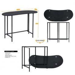 Geriude 43.3 in. Curved Black Writing Desk by Homy Casa -Homy Casa Shop black homy casa writing desks hd geriude 77 1000