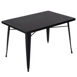 Meilen 47.2 in. Black Rectangle Metal Top With Metal Frame ( Seats 4 ) by Homy Casa 17 Meilen 47.2 in. Black Rectangle Metal Top With Metal Frame ( Seats 4 ) by Homy Casa -Homy Casa Shop black metal homy casa kitchen dining tables meilen black 1f 1000